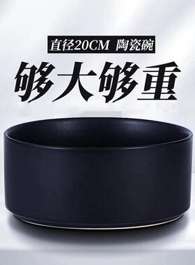 猫碗陶瓷狗碗黑色水碗黑碗猫咪狗盆狗狗碗食盆宠物喝水猫盆防打翻