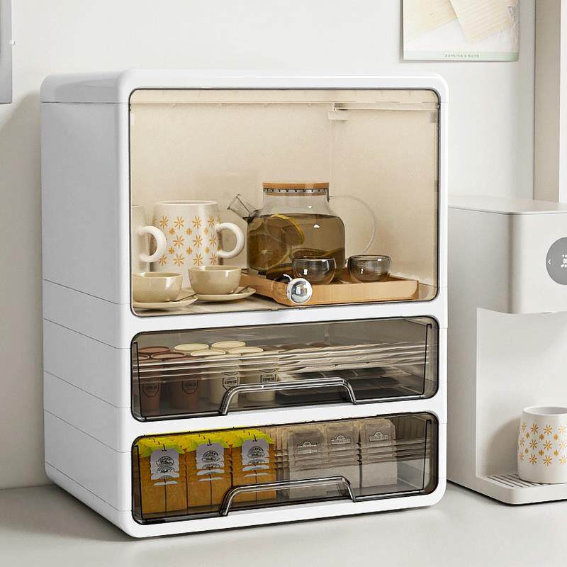 杯子收纳置物架防尘水杯茶杯茶具收纳盒咖啡马克杯收纳柜桌面杯架