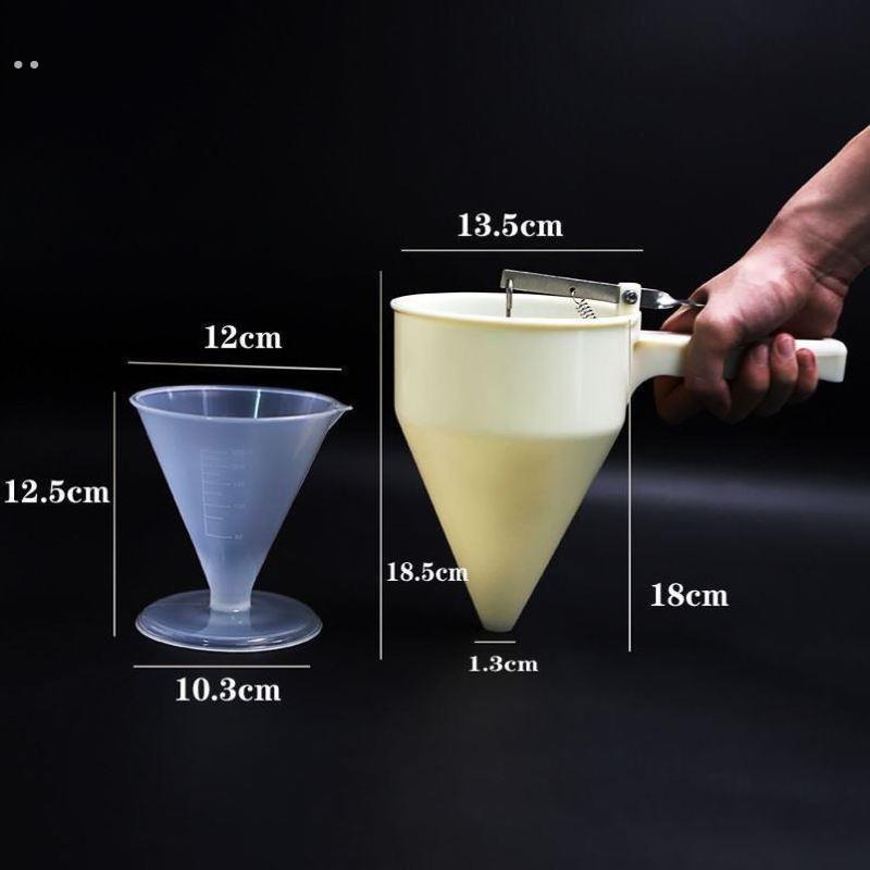 烘焙蛋糕手持式倒料壶模具挤面糊蛋挞分配工具烘培分离器分液漏斗