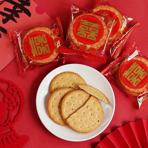 大富贵饼干双喜老式薄脆黑芝麻饼干大圆饼怀旧零食早餐饼结婚喜饼