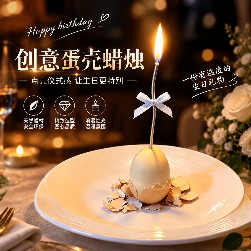 ins风生日快乐气氛感创意蜡烛摆件蝴蝶结蛋糕蜡烛装饰拍照道具