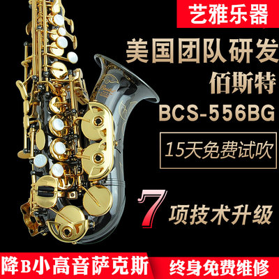 Bastet 百斯特 小高音萨克斯风管 BCS-556BG 小弯管黑镍金键 初学