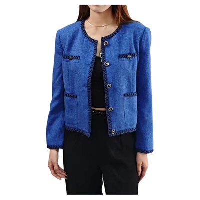 YAOLY/姚领女装春秋款蓝色短外套841H10272