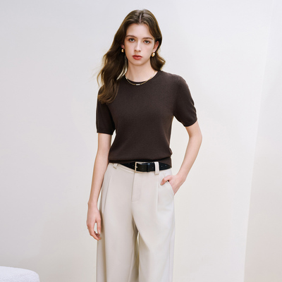 姚领YAOLY咖色针织衫880M32093