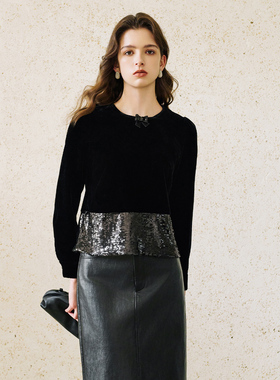 姚领YAOLY黑色上衣830M30843