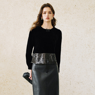 姚领YAOLY黑色上衣830M30843