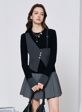 姚领YAOLY黑色上衣830M32042