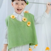 背心宝宝百搭无袖 男女童洋气摄影服装 新款 儿童针织马甲气质春秋装