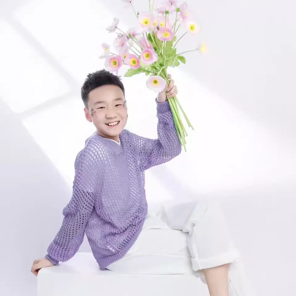 童装儿童毛衣女宝宝春夏摄影服装拍照针织衫镂空套头洞洞衫小清新