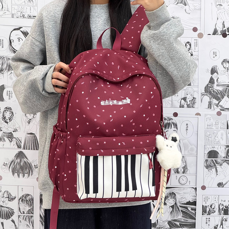 ins网红钢琴双肩包包女小学生逛街旅行背包休闲百搭轻便小众书包,箱包皮具/热销女包/男包,双肩背包,淘宝优惠券,粉丝福利购,淘宝优惠卷