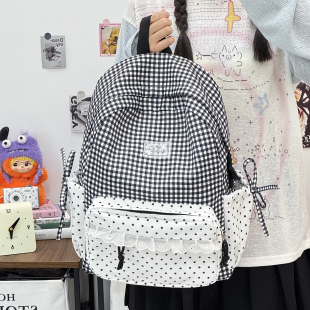 韩国书包女生高中生ins小众初中生大容量双肩包小学生高颜值背包