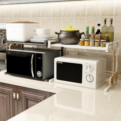 微波炉架烤箱收纳储物架伸缩厨房置物架落地多层省空间灶台面架