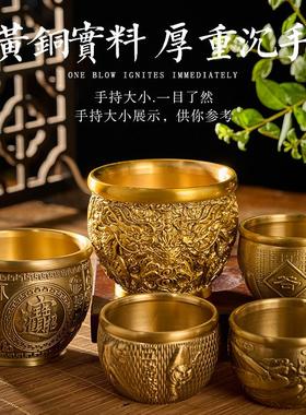 黄铜龙纹缸貔貅缸聚宝盆缸办烟灰缸创意摆件风水摆件饰品纯铜