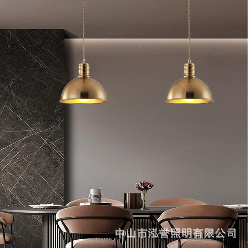 北欧led个性吊灯 铁艺电镀黄铜色吊灯家用卧室客厅灯酒店餐厅吊灯