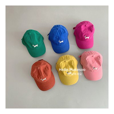 makesoo软顶儿童鸭舌帽刺绣小狗
