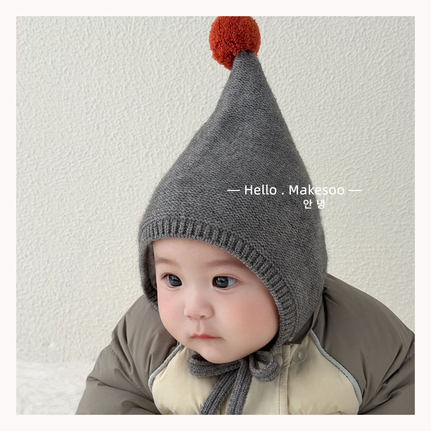 儿童帽子秋冬季可爱毛球套头帽