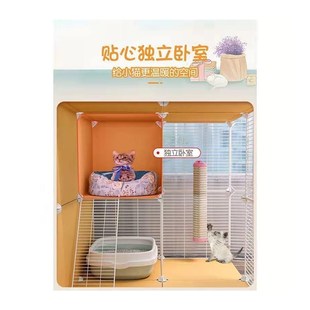 猫笼子三层双层j猫舍带厕所家用猫屋便携别墅超大平台龙猫宠物