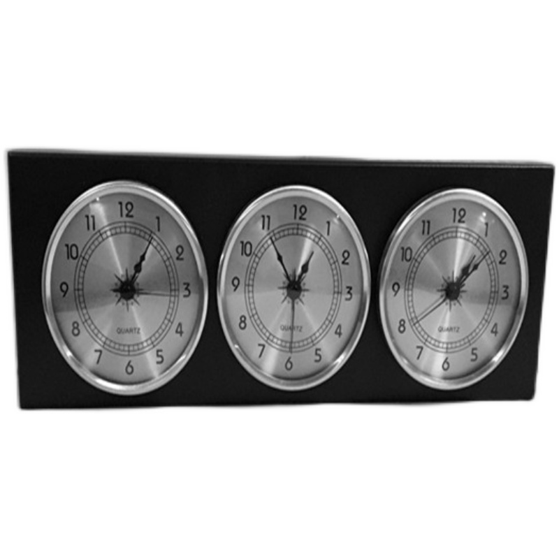 多时区钟世界时间纽约伦敦北京家用简约简约挂表T钟表长方形欧式