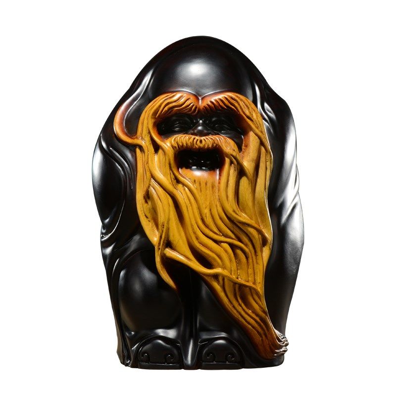 黑檀木雕寿星摆件老人长辈生日祝寿寿星公寿仙红T木雕刻收藏工艺