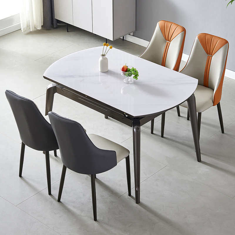 伸缩折叠玉晶石餐桌椅组合家用小户型现代简约轻奢实木饭桌可变圆,住宅家具,玻璃餐桌,淘宝优惠券,粉丝福利购,淘宝优惠卷