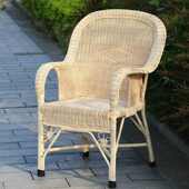 天然植物藤编靠背竹椅老人藤椅老式 单人家用阳台客厅休闲真滕腾椅