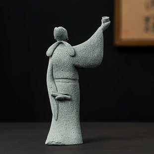 李白摆件人物雕像家居书房盆景微景观假山鱼缸造景办公桌面装饰品