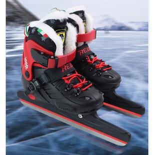 热度男女冰刀鞋儿童初学可调冰球刀加厚学生速滑刀保暖真冰溜冰