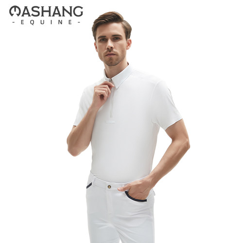 Mashang Equine男款马术短袖T恤骑马上衣骑士马术竞赛服MST2223