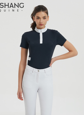 Mashang Equine女款夏季赛事短袖T恤专业马术训练上衣HSW515