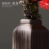 小植物客厅桌面装 中式 仿真迎客松盆景摆件陶瓷花瓶套装 饰假花松树