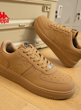 kappa卡帕休闲鞋男士秋冬新款男鞋运动鞋子厚底百搭潮鞋棕色板鞋