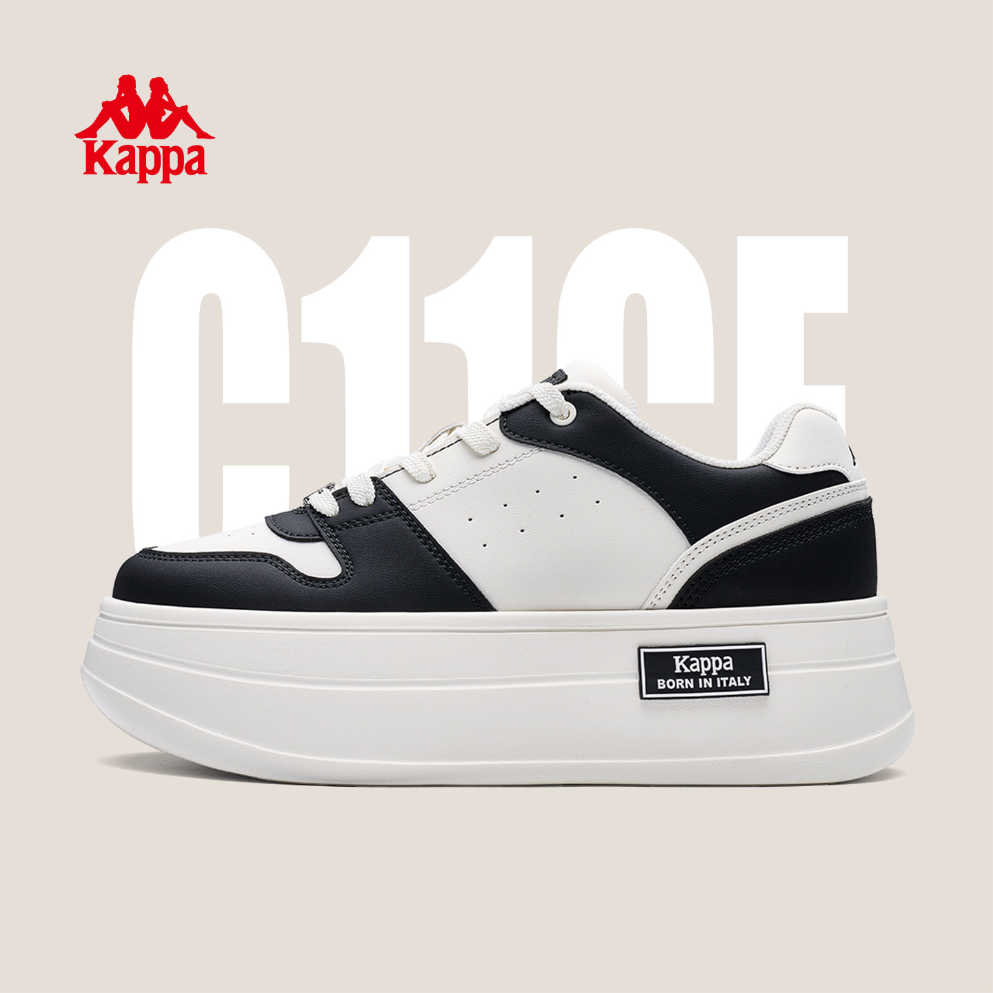 Kappa女鞋女款板鞋2026春季新款白色增高厚底鞋子休闲女运动鞋,运动鞋new,板鞋,淘宝优惠券,粉丝福利购,淘宝优惠卷