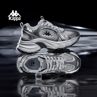 老爹鞋 运动鞋 女款 厚底增高银色休闲鞋 子女 2025秋冬新款 Kappa女鞋