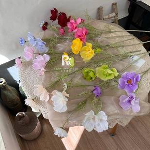 波斯仿真花婚庆插花摆件假花4大格桑家小AL 1268清头新婚礼居布景