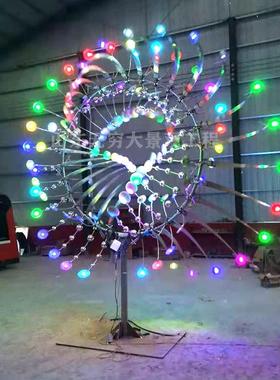 太阳花风动力雕塑不锈钢户外70558广场区制抽象动态永景动装置厂