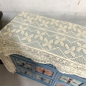 美式 复古田园棉线钩针蕾丝斗柜电视柜鞋 柜餐桌茶几布桌旗桌带床旗