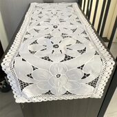 欧式 新款 外贸原单新品 田园纯棉布料花边平角桌布桌旗微波炉盖巾