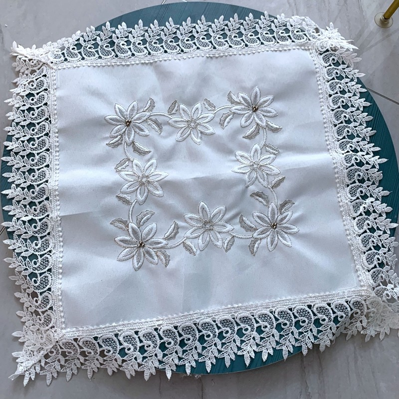 特价外贸原单床头柜茶壶盖布涤纶丝蕾丝花边方巾田园微波炉搭巾,居家布艺,桌布,淘宝优惠券,粉丝福利购,淘宝优惠卷