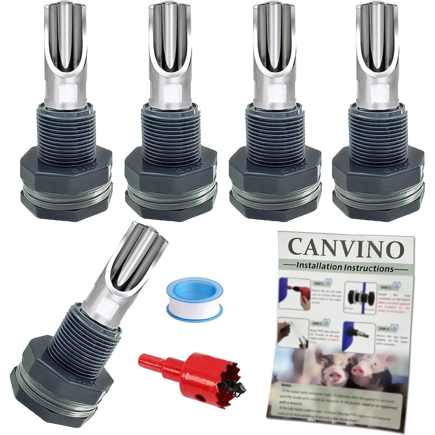 5件套不锈钢喂猪饮水器水槽水嘴自动饮水配件猪咀PVC水箱隔板配件,五金/工具,气动工具配件,淘宝优惠券,粉丝福利购,淘宝优惠卷