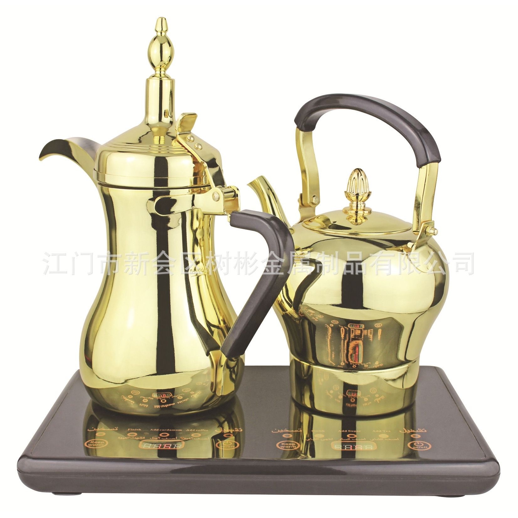不锈钢阿拉伯咖啡电煮炉双壶煮茶咖啡奶茶中东电热咖啡壶1L分享壶,厨房/烹饪用具,烧水壶,淘宝优惠券,粉丝福利购,淘宝优惠卷