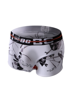 AIBC 厂家新款 男士内裤 激凸平角裤 冰丝印花A023-PJ