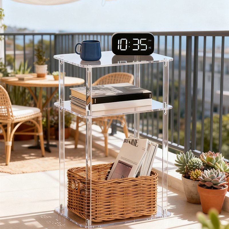 亚克力透明客厅小型边桌卧室床头柜小空间茶几多层收纳桌亚克力桌,住宅家具,移动边几/推车,淘宝优惠券,粉丝福利购,淘宝优惠卷