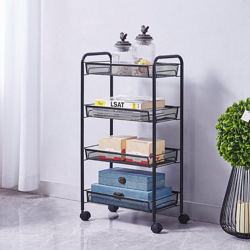 家用置物架厨房微波炉水果篮厨具储物架子落地多层便捷移动储物架,收纳整理,家用收纳手推车,淘宝优惠券,粉丝福利购,淘宝优惠卷