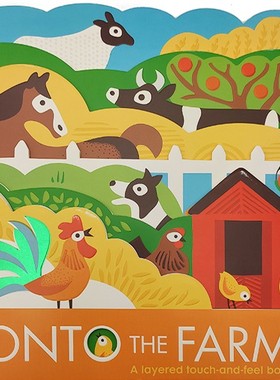 进口英文原版 农场 Onto The Farm 缕空书 异形纸板书 韵文押韵绘本故事书 幼儿动物认识启蒙  现货