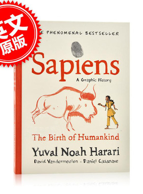 进口英文原版  Sapiens A Graphic History 人类简史1 从动物到上帝 漫画小说 漫画社科科普  Harari 现货 海外直订xa
