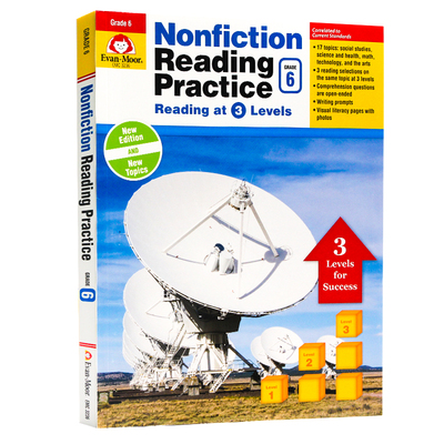 进口英文原版 Nonfiction Reading Practice Grade 6 非虚构阅读练习六年级 美国加州教材教辅学生家庭练习 现货
