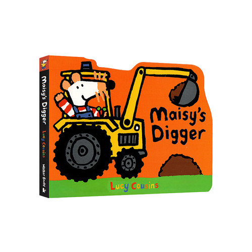 进口英文原版 Maisy's Digger 小鼠波波交通工具造型纸板书 儿童早教启蒙阅读 亲子互动绘本 现货