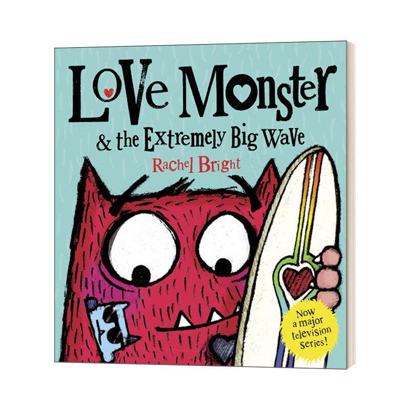 进口英文原版 小怪兽阿蒙 Love Monster and the Extremely Big Wave 爱的怪物和极大的浪花 儿童英语启蒙绘本 现货