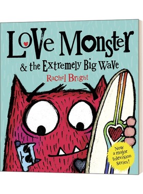 进口英文原版 小怪兽阿蒙 Love Monster and the Extremely Big Wave   爱的怪物和极大的浪花 儿童英语启蒙绘本 现货