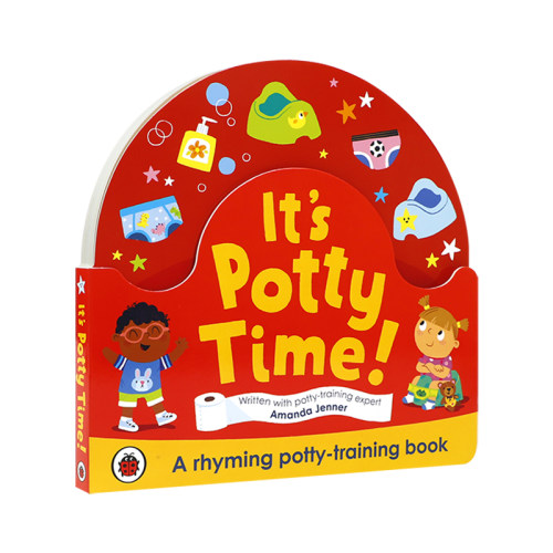 进口英文原版 Its Potty Time 如厕训练指南 学如厕时间 纸板书 异型操作书 幼儿生活习惯养成绘本图画书 现货